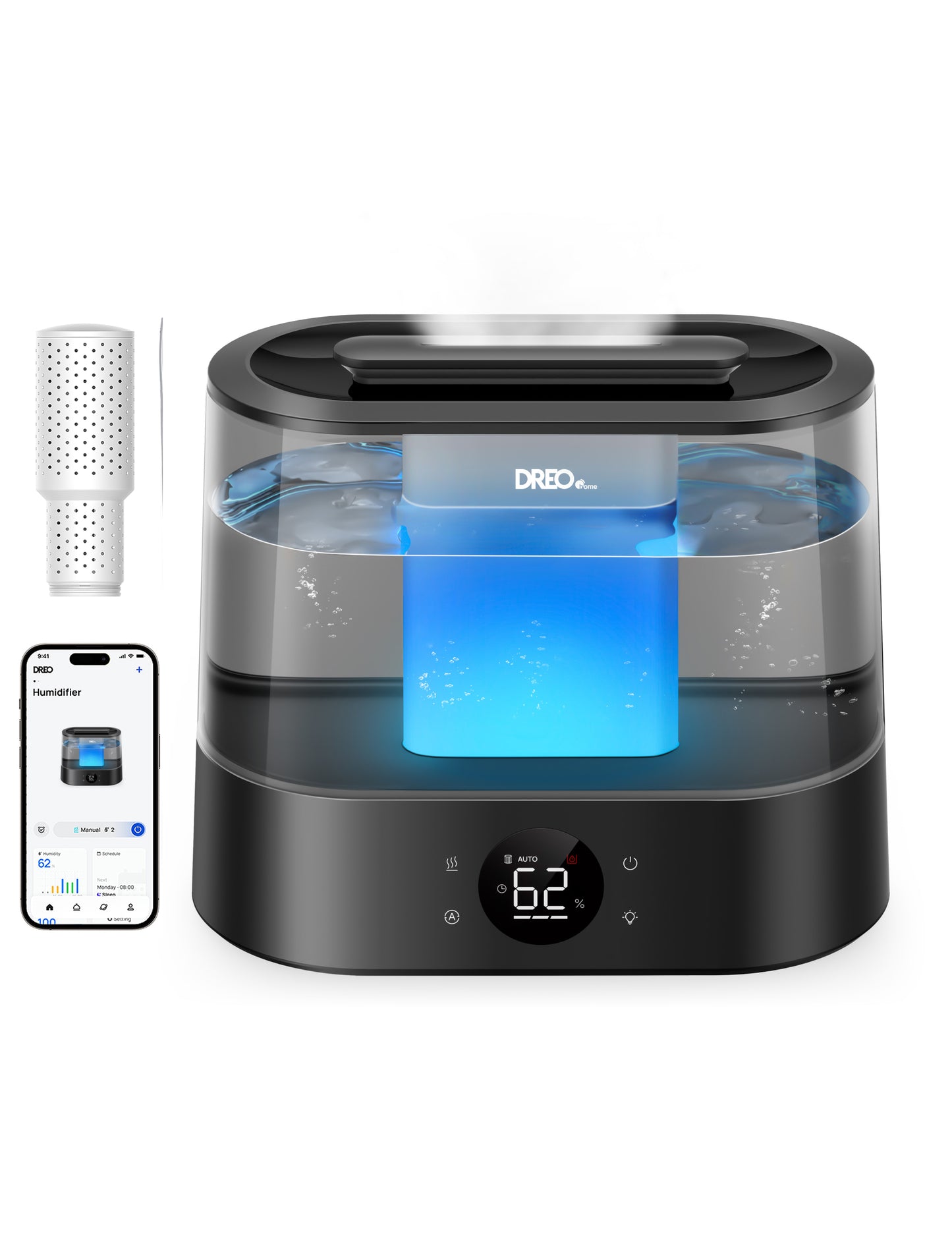 Nawilżacz powietrza Dreo HM420S 4L WiFi cichy 28dB 40h aromaterapia