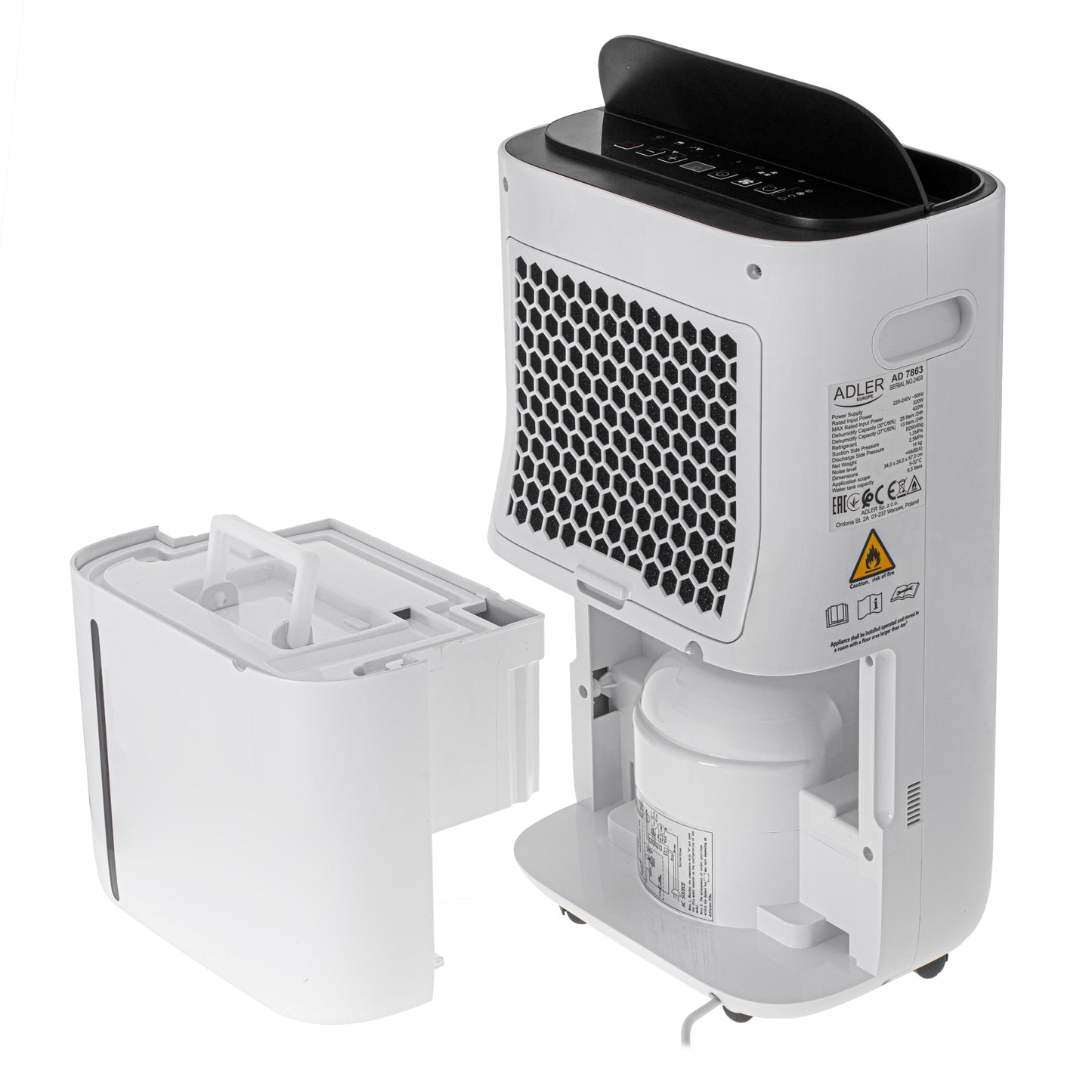 Adler AD 7863 – osuszacz i oczyszczacz powietrza 2w1 z filtrem HEPA H13 | 25 l/24 h