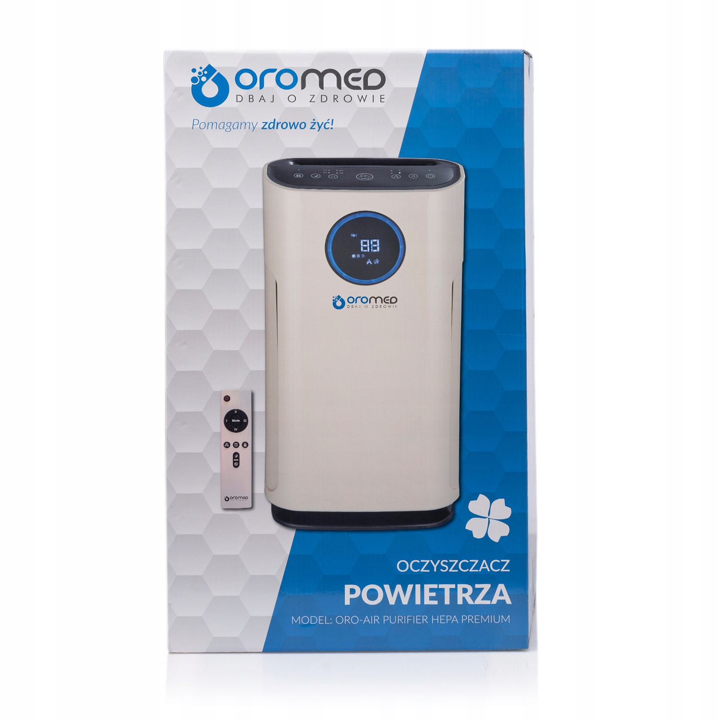 Oczyszczacz powietrza Oromed ORO-AIR PURIFIER HEPA PREMIUM – do 43 m², jonizacja, HEPA, pilot