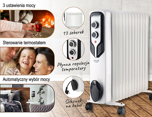 Grzejnik olejowy Adler AD 7818 2500W – 13 żeberek