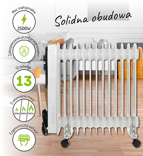 Grzejnik olejowy Adler AD 7818 2500W – 13 żeberek
