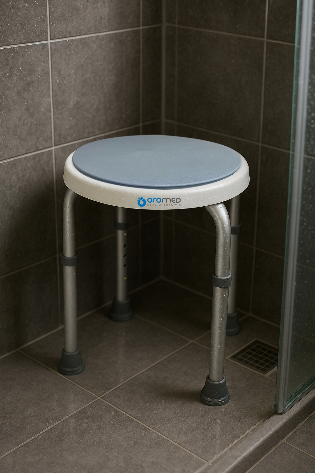 Obrotowy taboret prysznicowy 360° Oromed