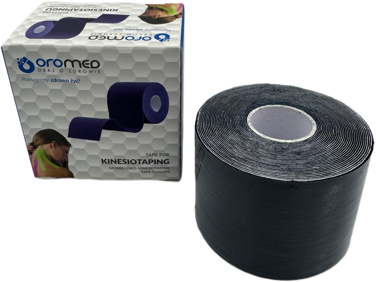 Taśma do kinesiotapingu 5 cm x 5 m czarny