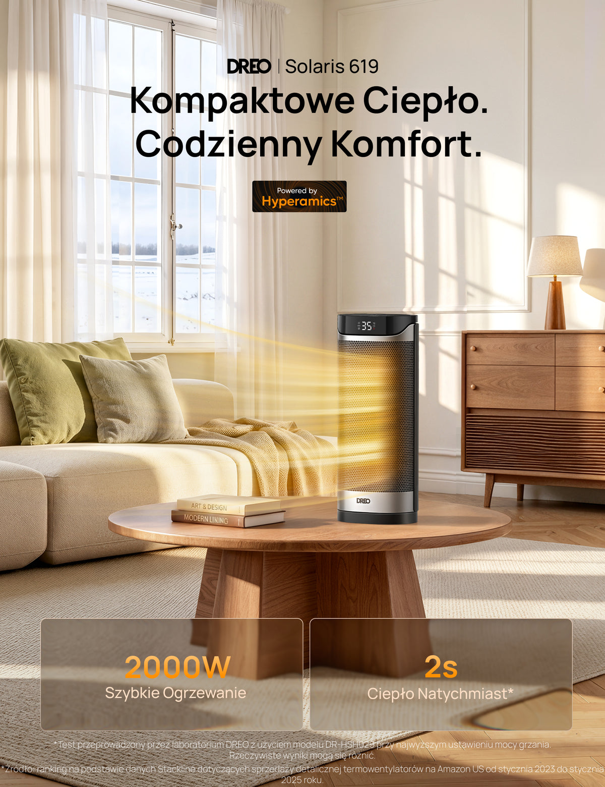 Termowentylator ceramiczny Dreo Solaris 619 srebrny