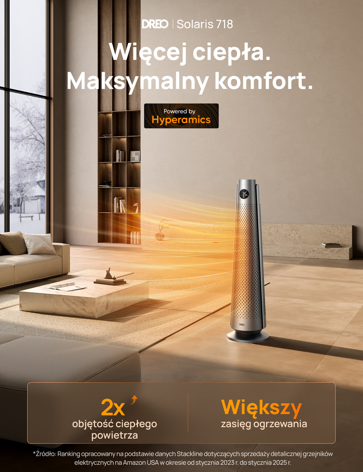 Termowentylator ceramiczny Dreo Solaris 818 srebrny