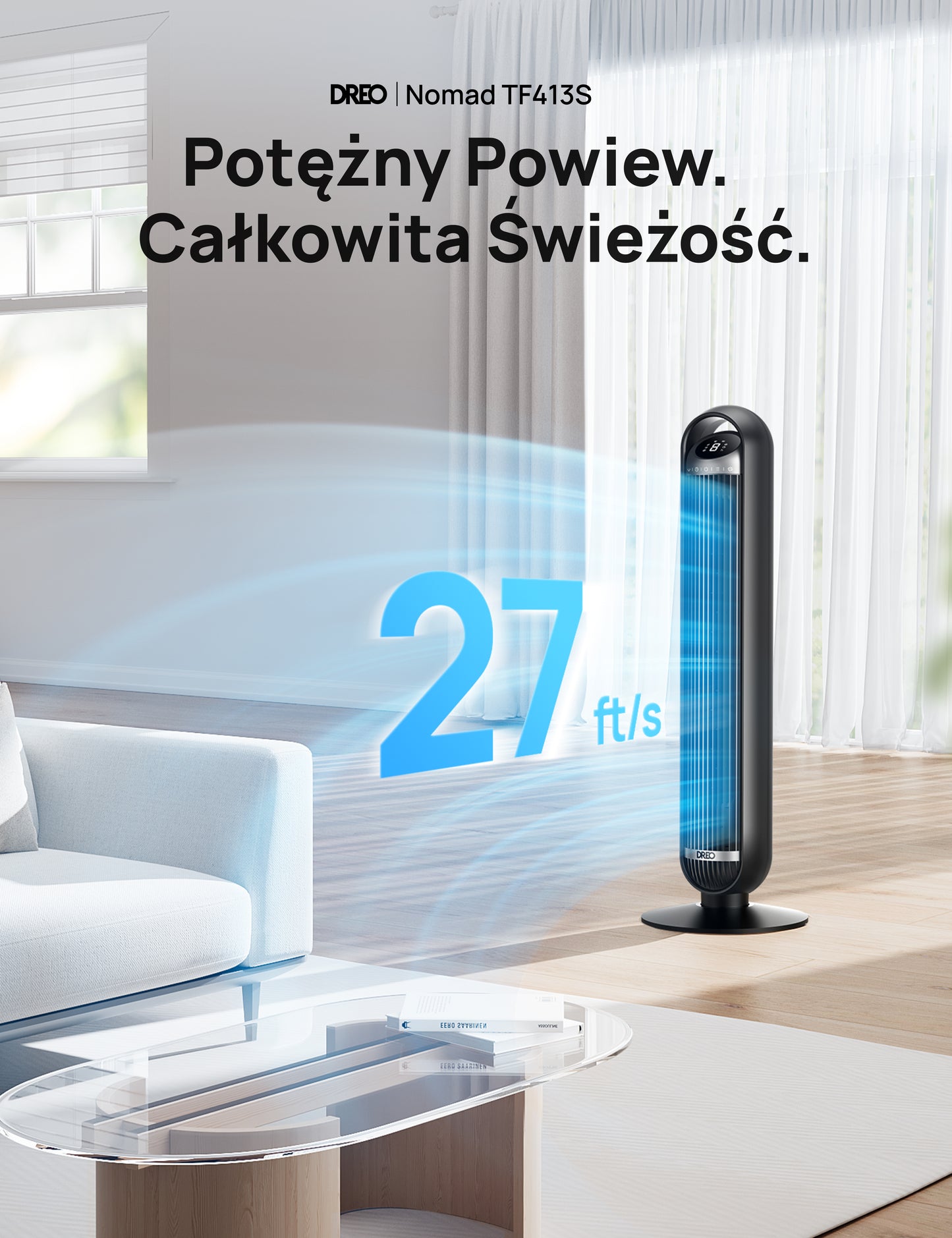 Wentylator kolumnowy Dreo Cruiser TF413S WiFi cichy