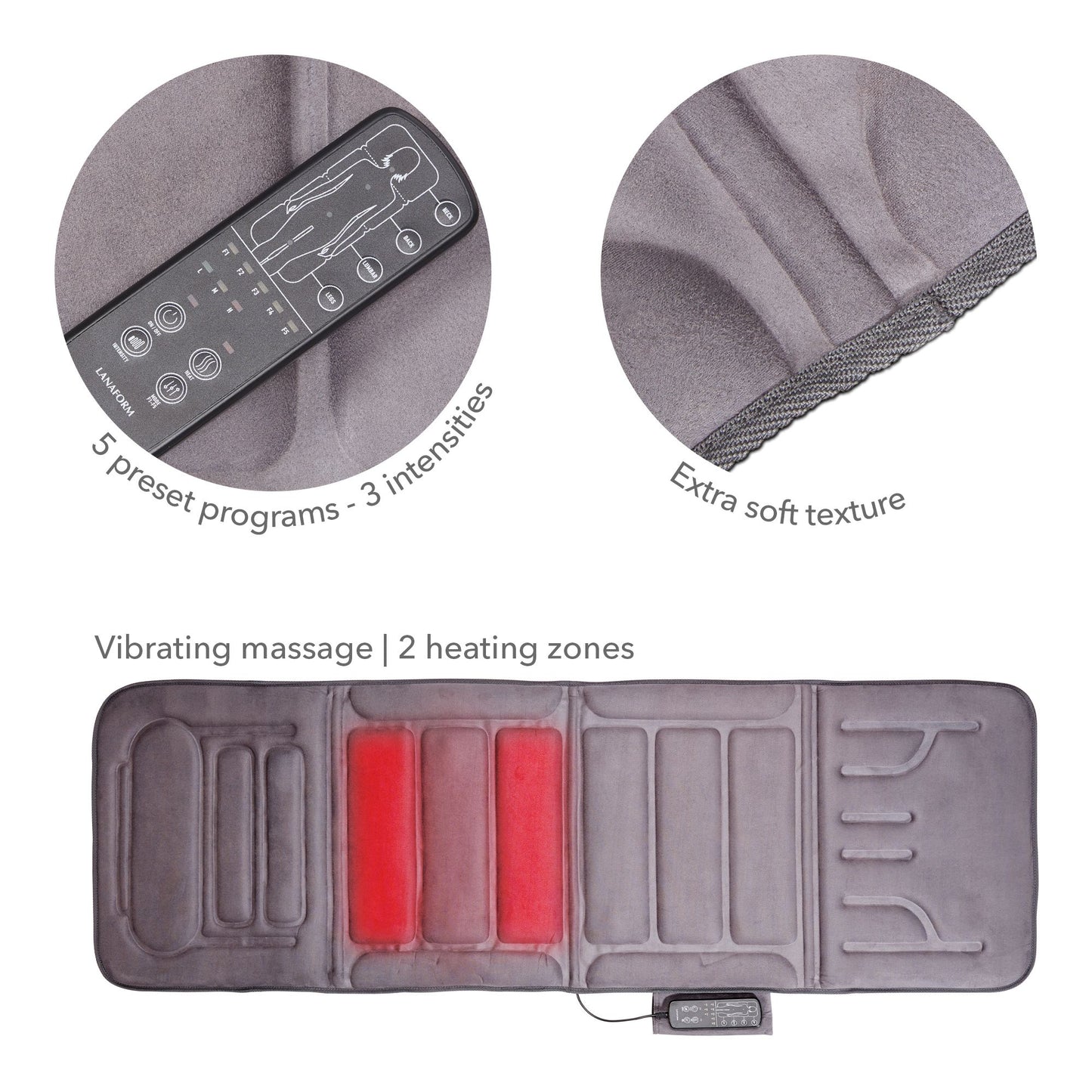 Lanaform Massage Mattress LA110315 – materac do masażu wibracyjnego z podgrzewaniem
