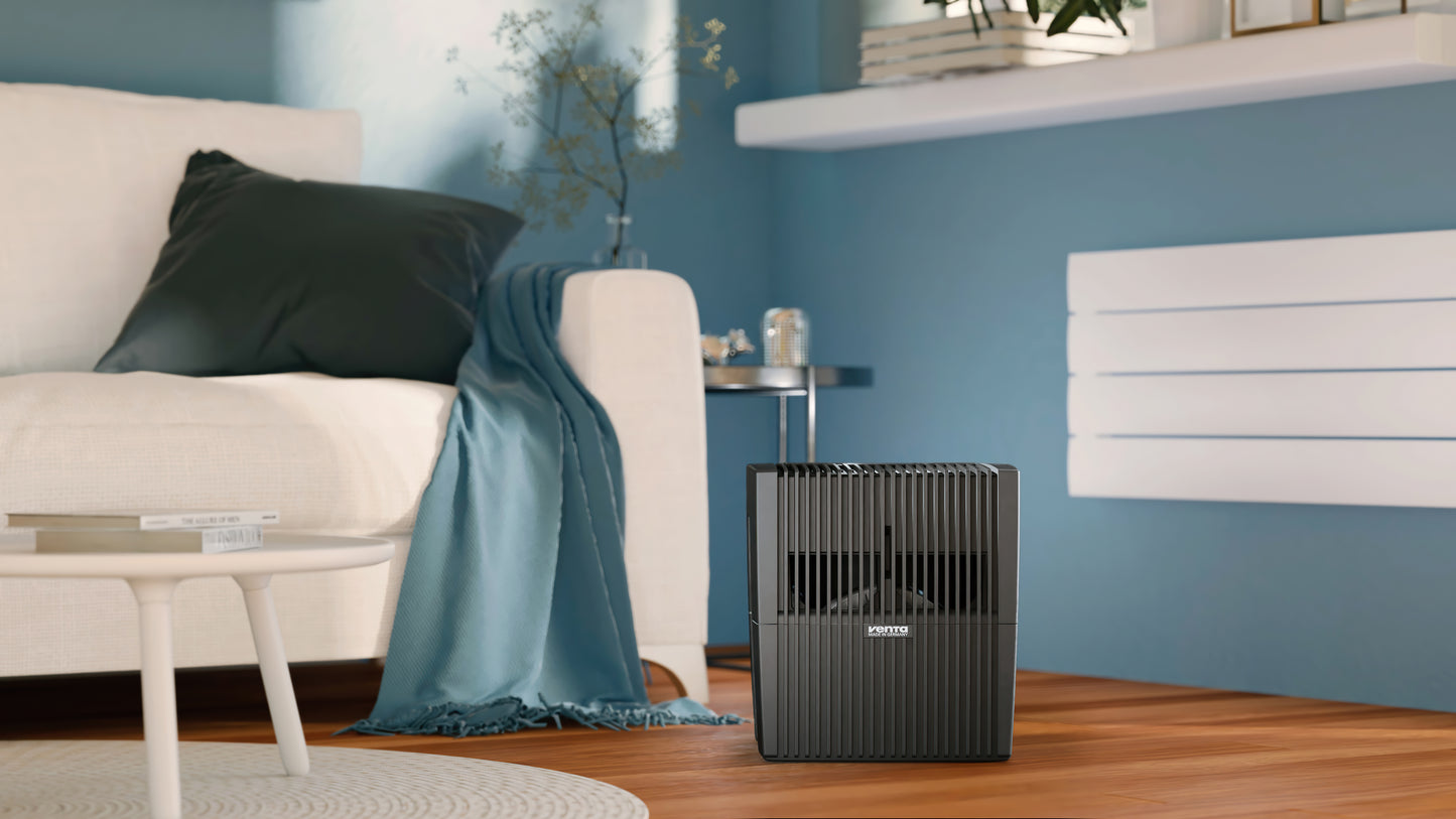 Nawilżacz powietrza Venta LW25 Comfort Plus – czarne, stylowe rozwiązanie do zdrowego powietrza