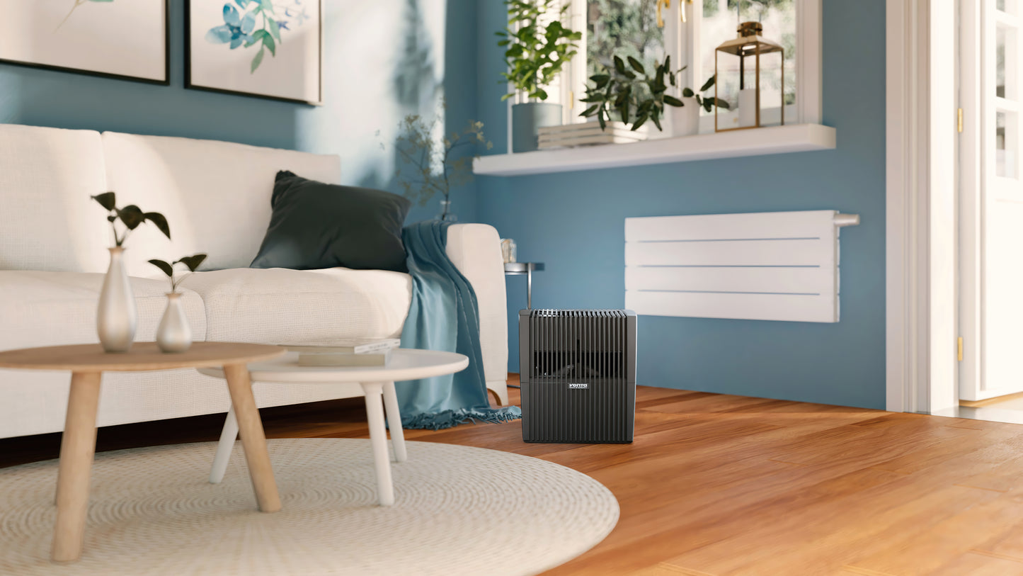 Nawilżacz powietrza Venta LW25 Comfort Plus – czarne, stylowe rozwiązanie do zdrowego powietrza
