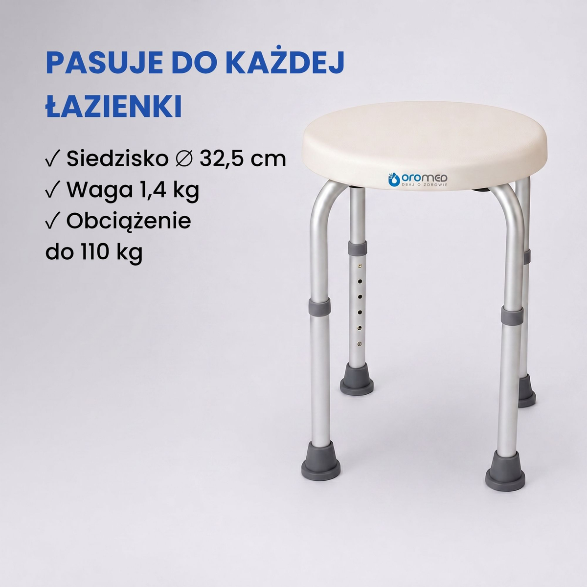 Taboret prysznicowy okrągły Oromed