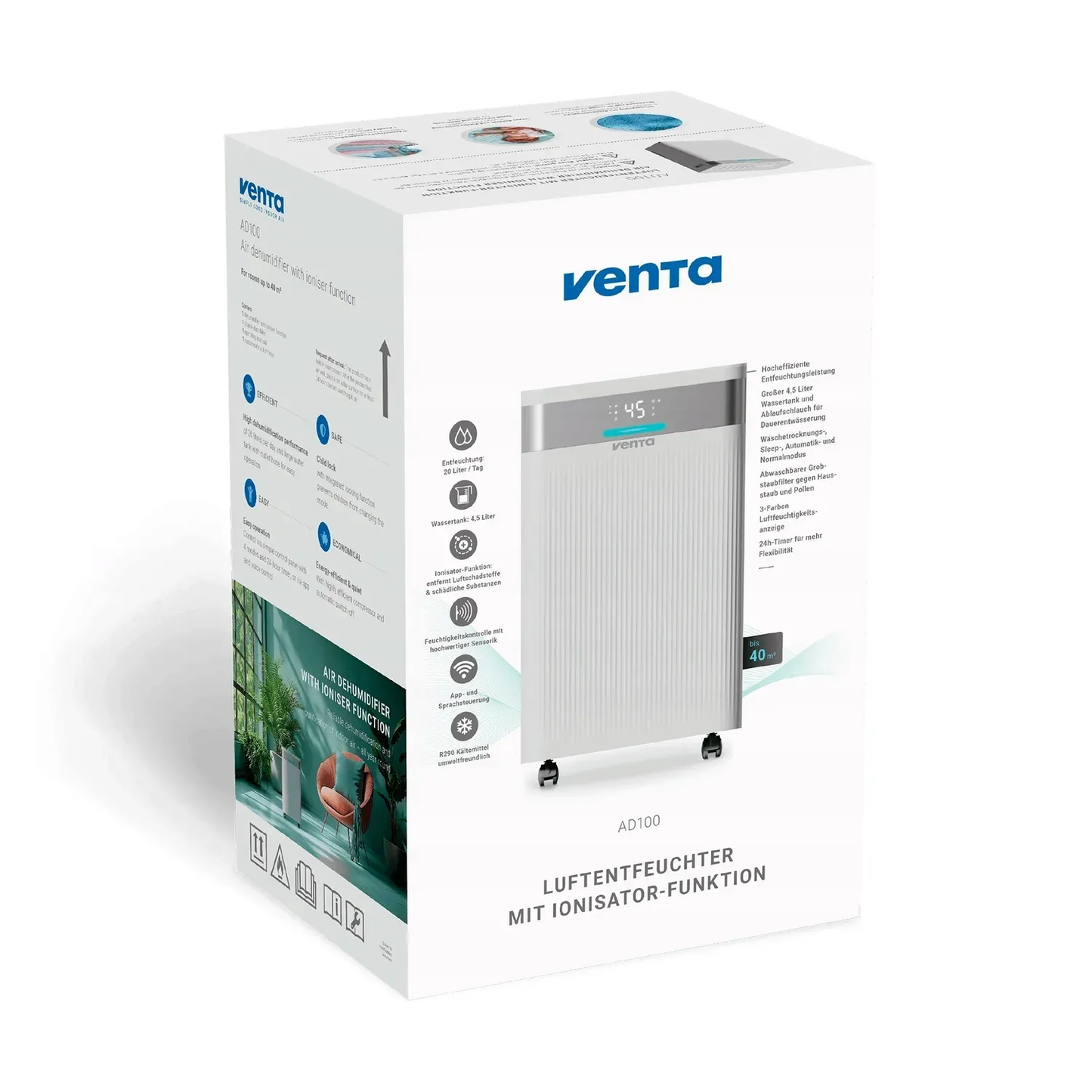 Osuszacz powietrza Venta AD100 20L z jonizacją