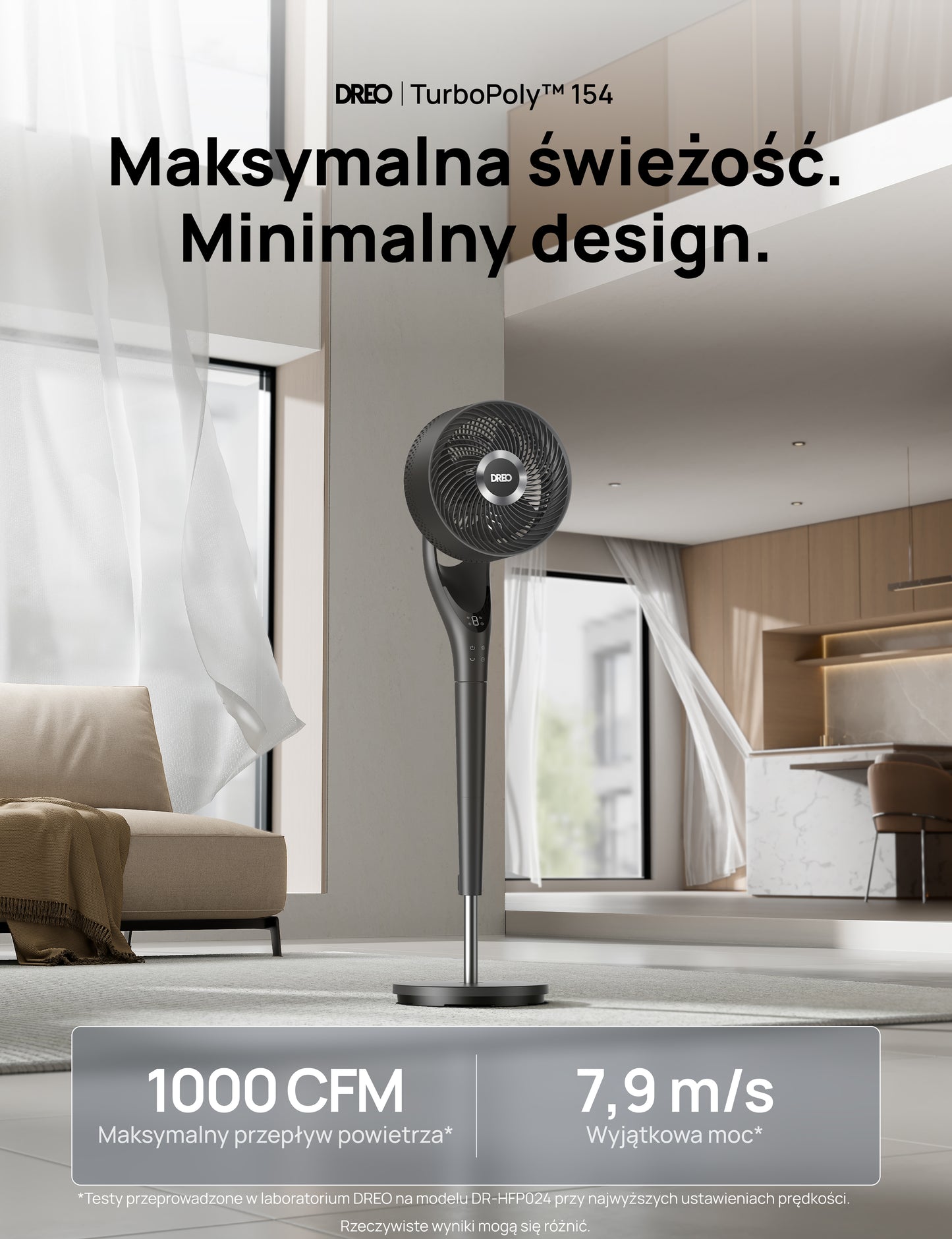 Wentylator Dreo TurboPoly Fan 154 – cichy i precyzyjny nawiew w całym pomieszczeniu