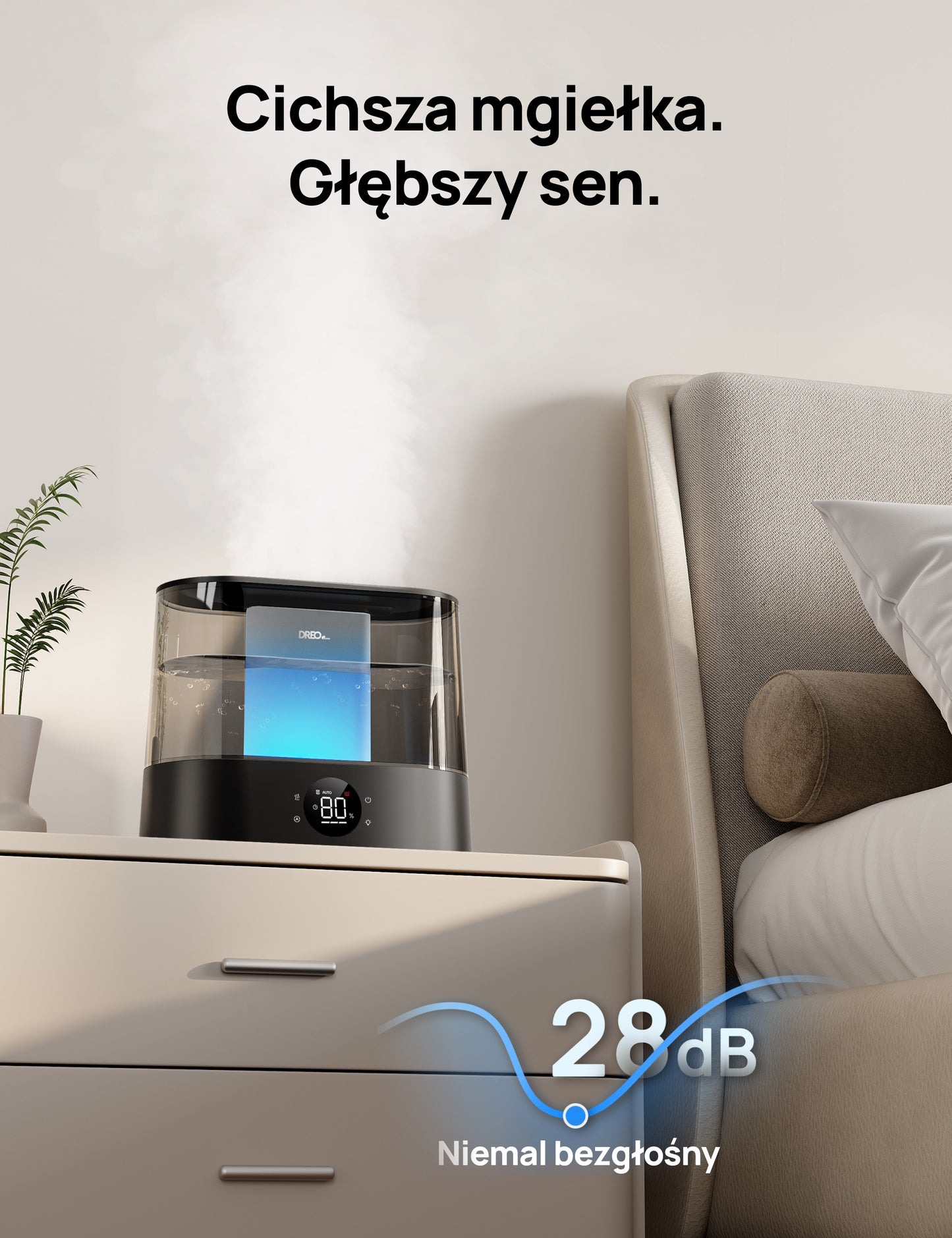 Nawilżacz powietrza Dreo HM420S 4L WiFi cichy 28dB 40h aromaterapia