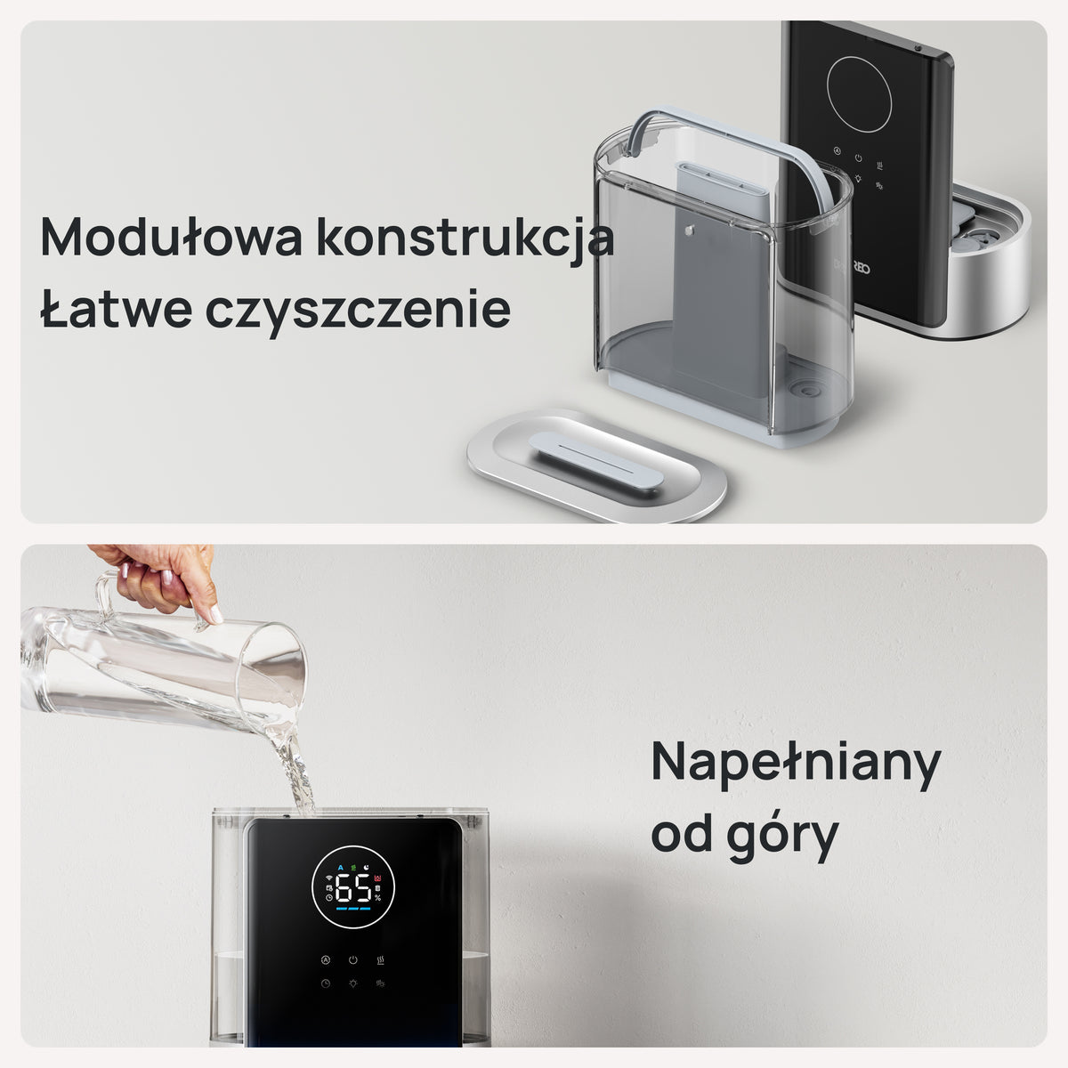 Nawilżacz powietrza DREO HM817S 8 l – ciepła i chłodna mgiełka, Wi-Fi, do 55 m²