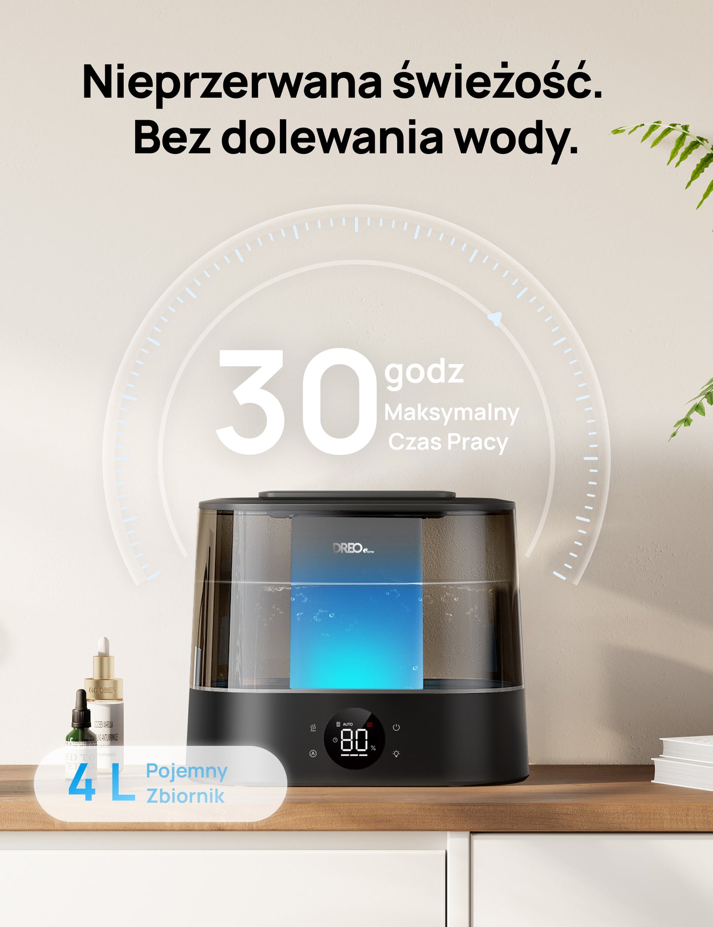 Nawilżacz powietrza Dreo HM420S 4L WiFi cichy 28dB 40h aromaterapia