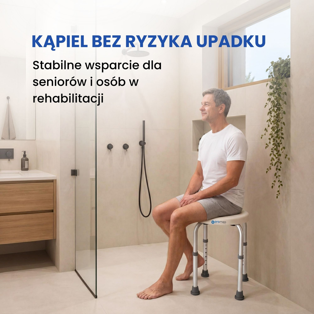Taboret prysznicowy okrągły Oromed