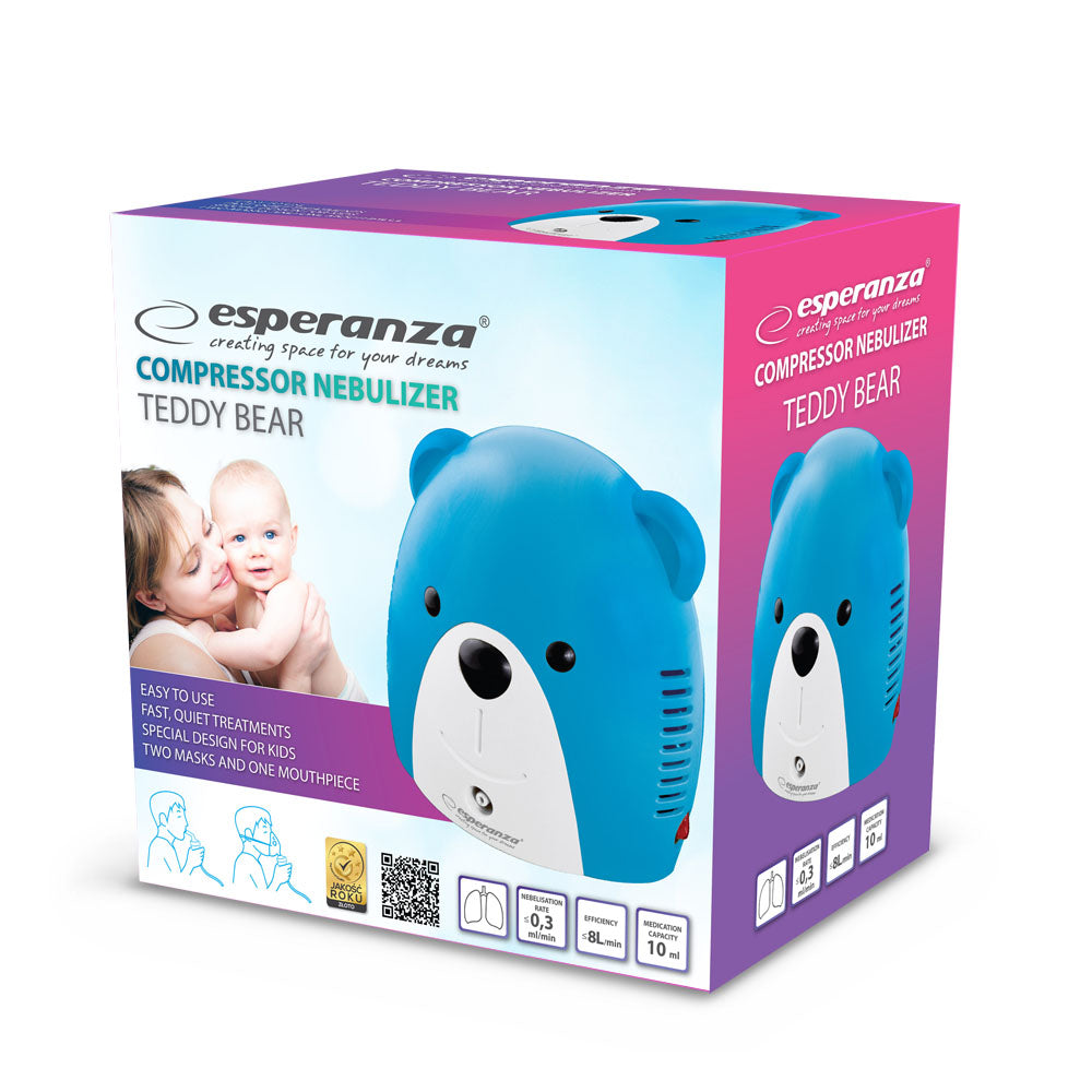 Inhalator kompresorowy Esperanza TEDDY BEAR – nebulizator dla dzieci i dorosłych