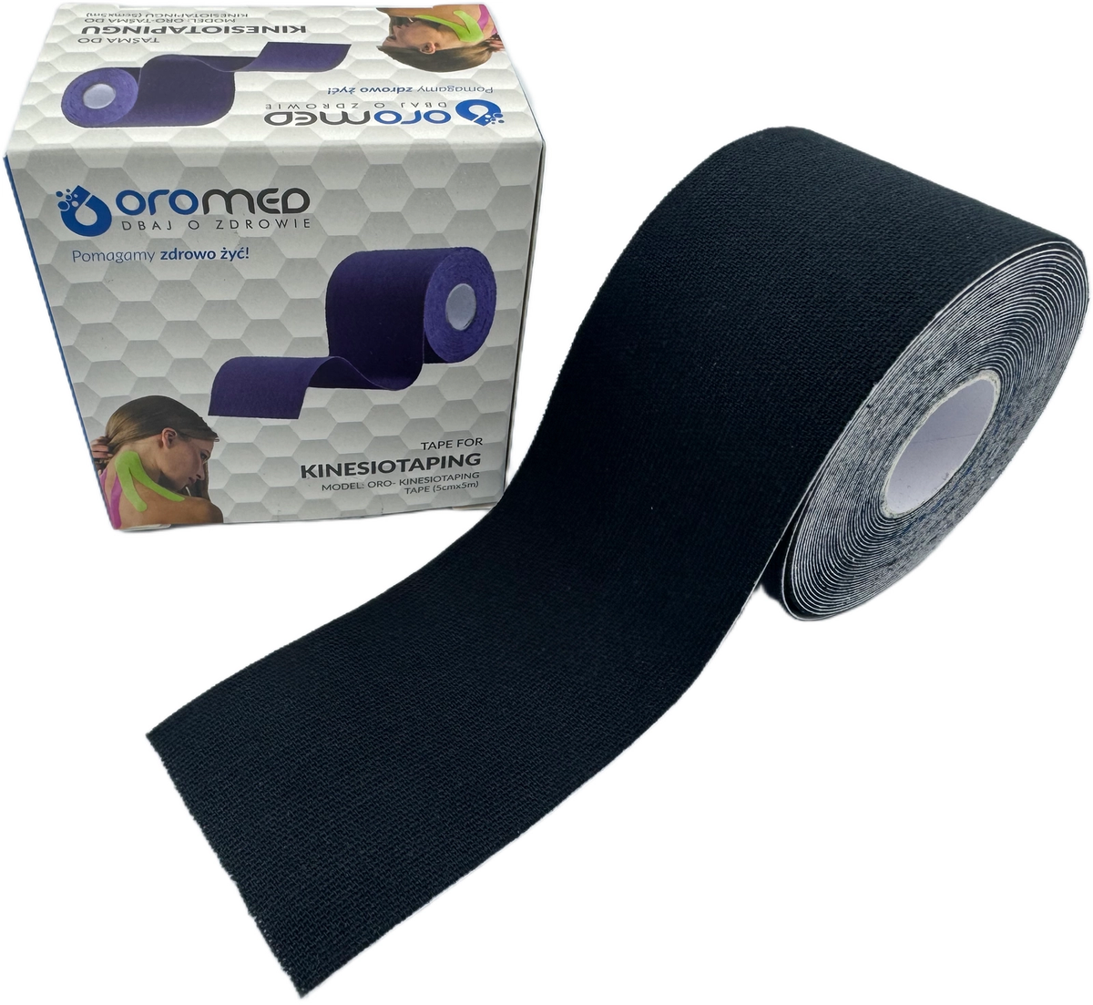 Taśma do kinesiotapingu 5 cm x 5 m czarny