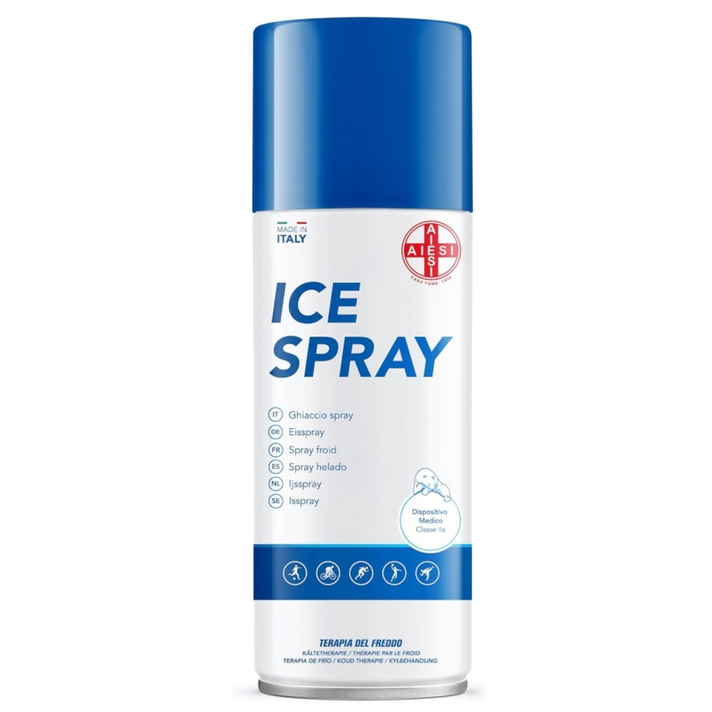 Lód w sprayu z mentolem AIESI ICE SPRAY 400 ml – szybkie chłodzenie przy urazach
