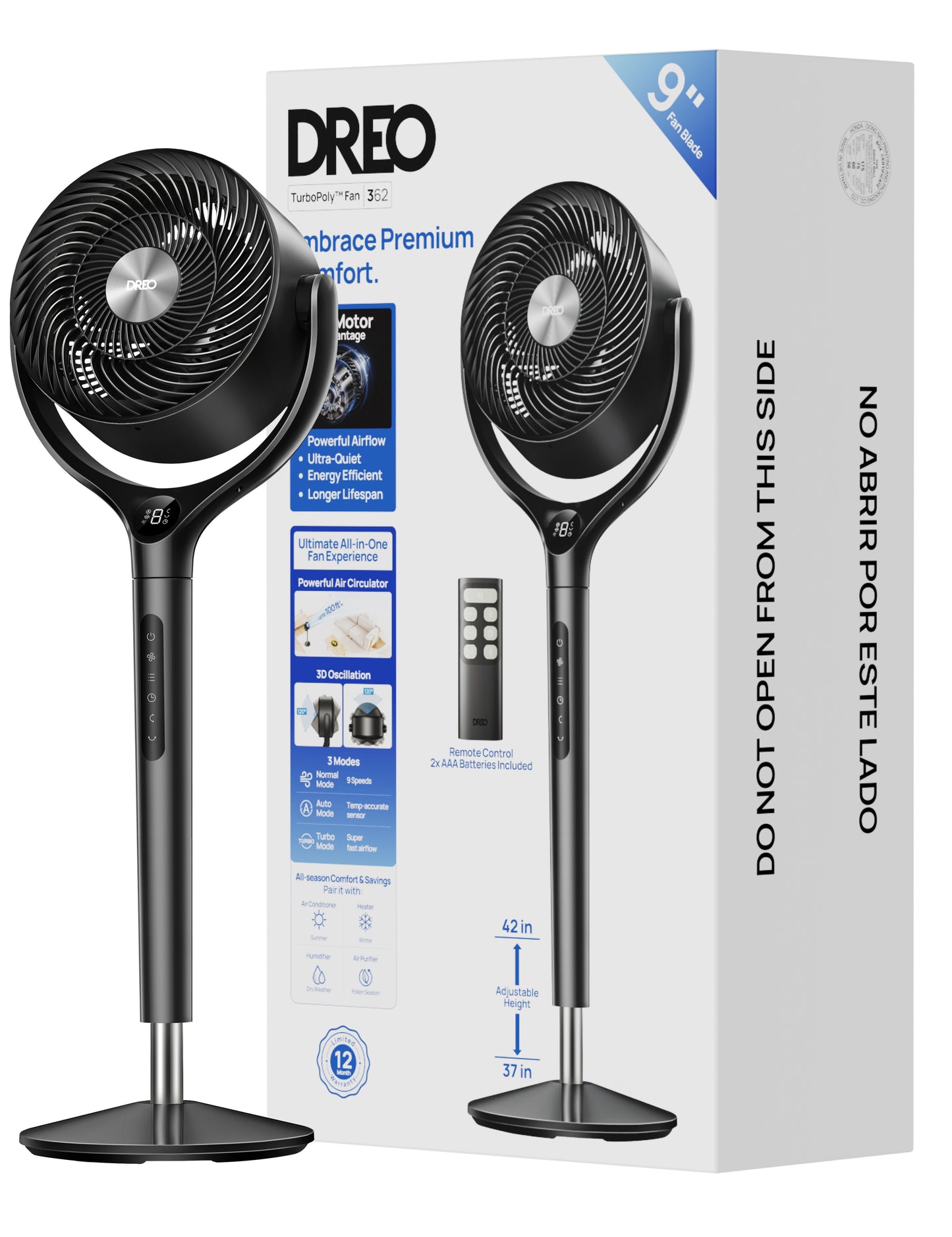 Wentylator Dreo TurboPol Fan 362 – potężny nawiew i pełna cyrkulacja powietrza