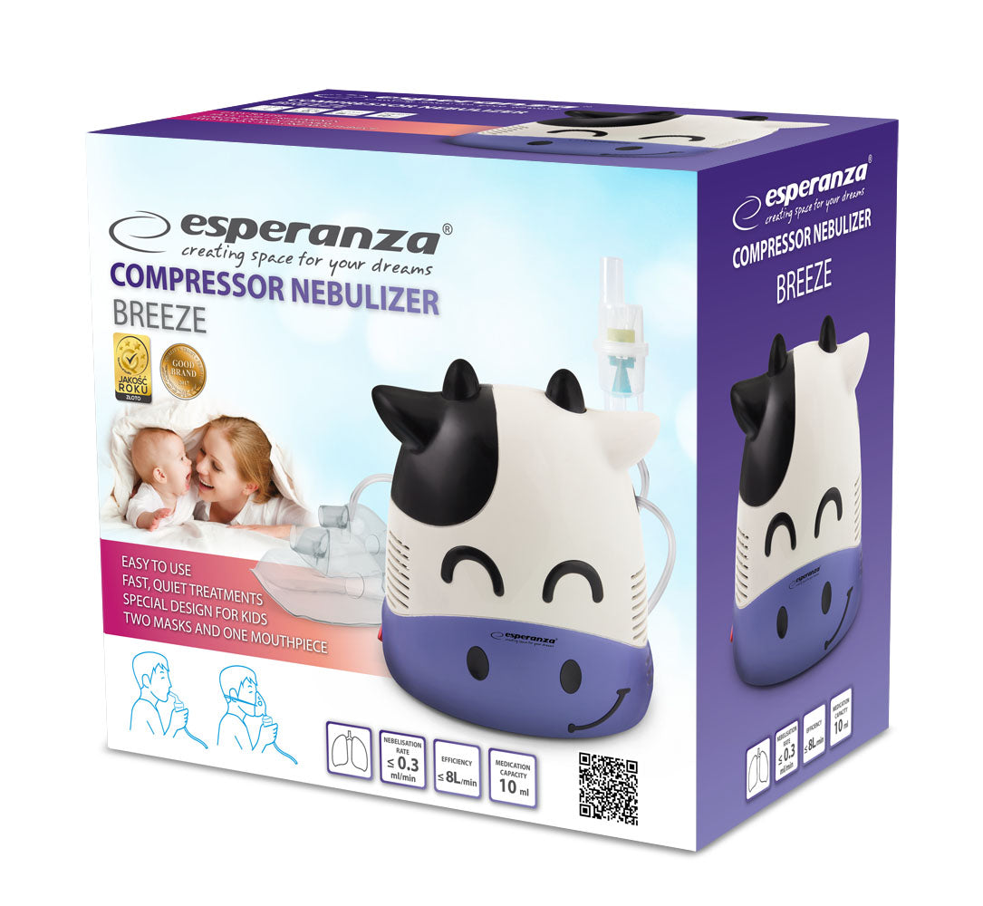 Inhalator kompresorowy Esperanza BREEZE – nebulizator dla dzieci i dorosłych