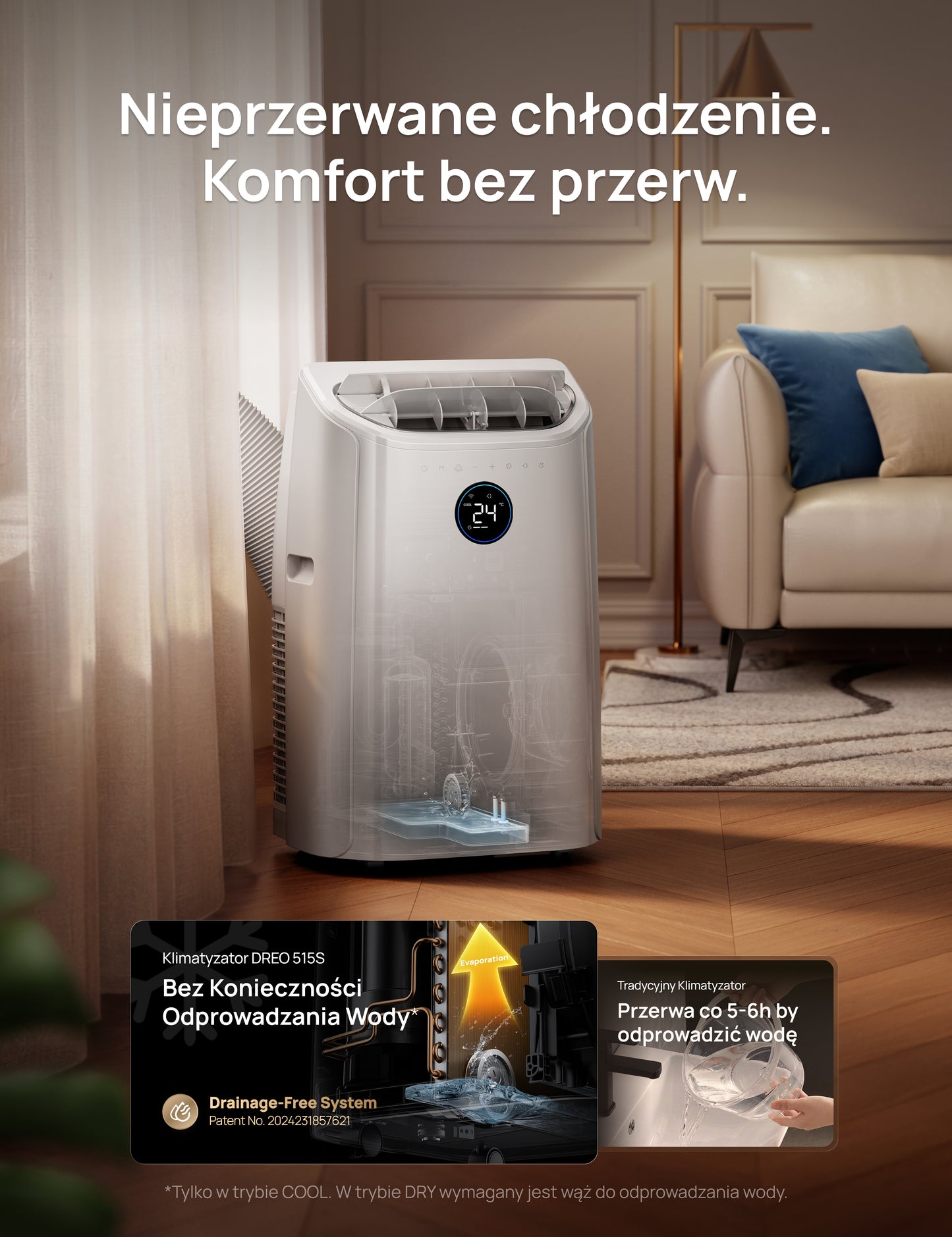 Klimatyzator przenośny Dreo 515S – szybkie chłodzenie bez montażu