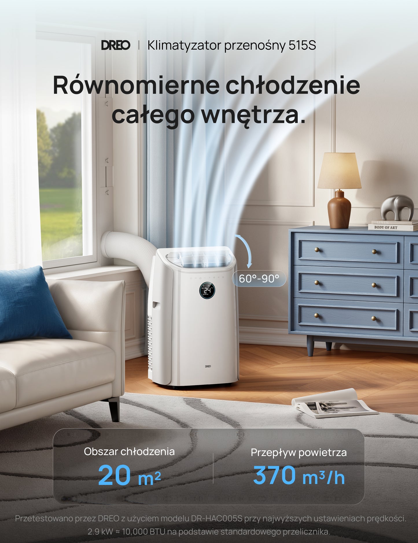 Klimatyzator przenośny Dreo 515S – szybkie chłodzenie bez montażu