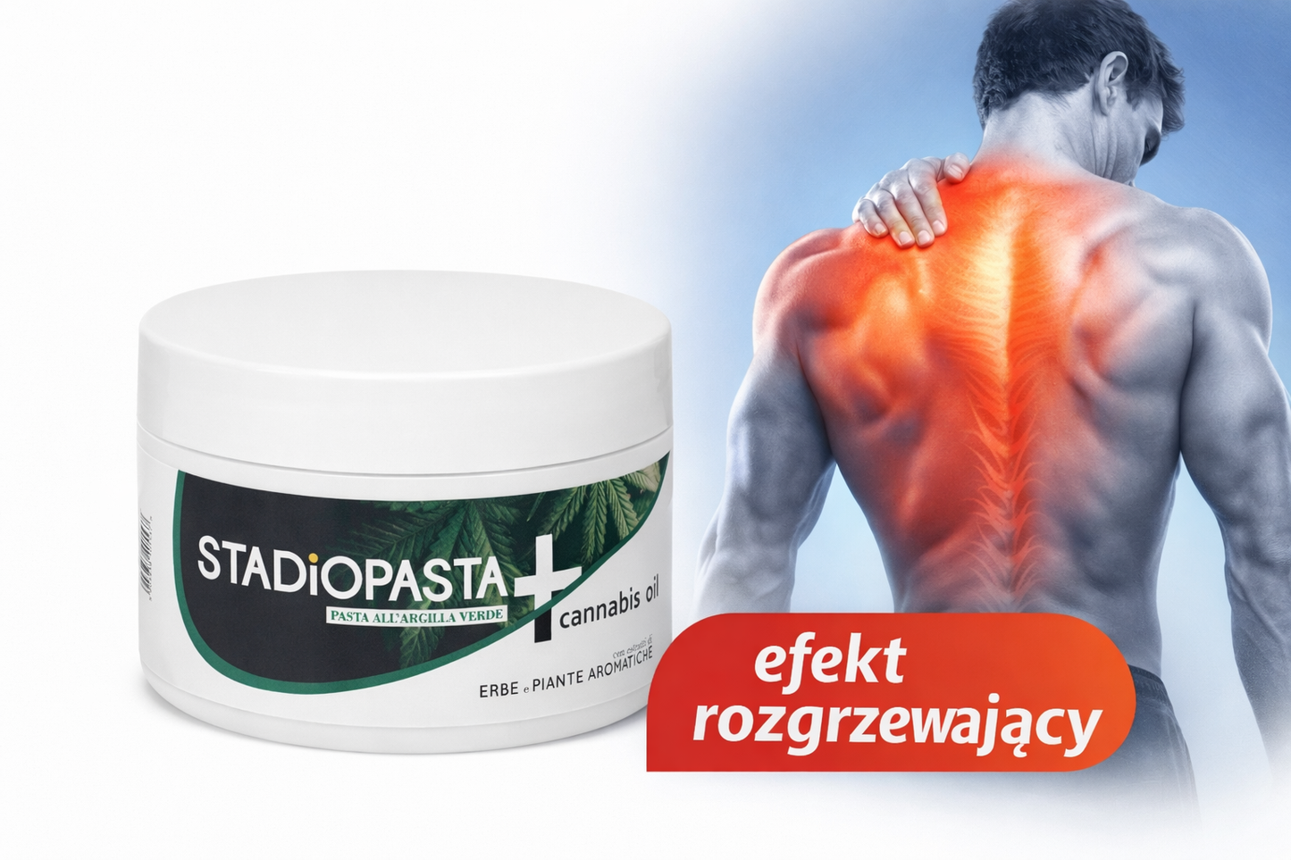 STADiOPASTA PLUS z olejem konopnym 300g – pasta na obrzęki, krwiaki i regenerację po urazach