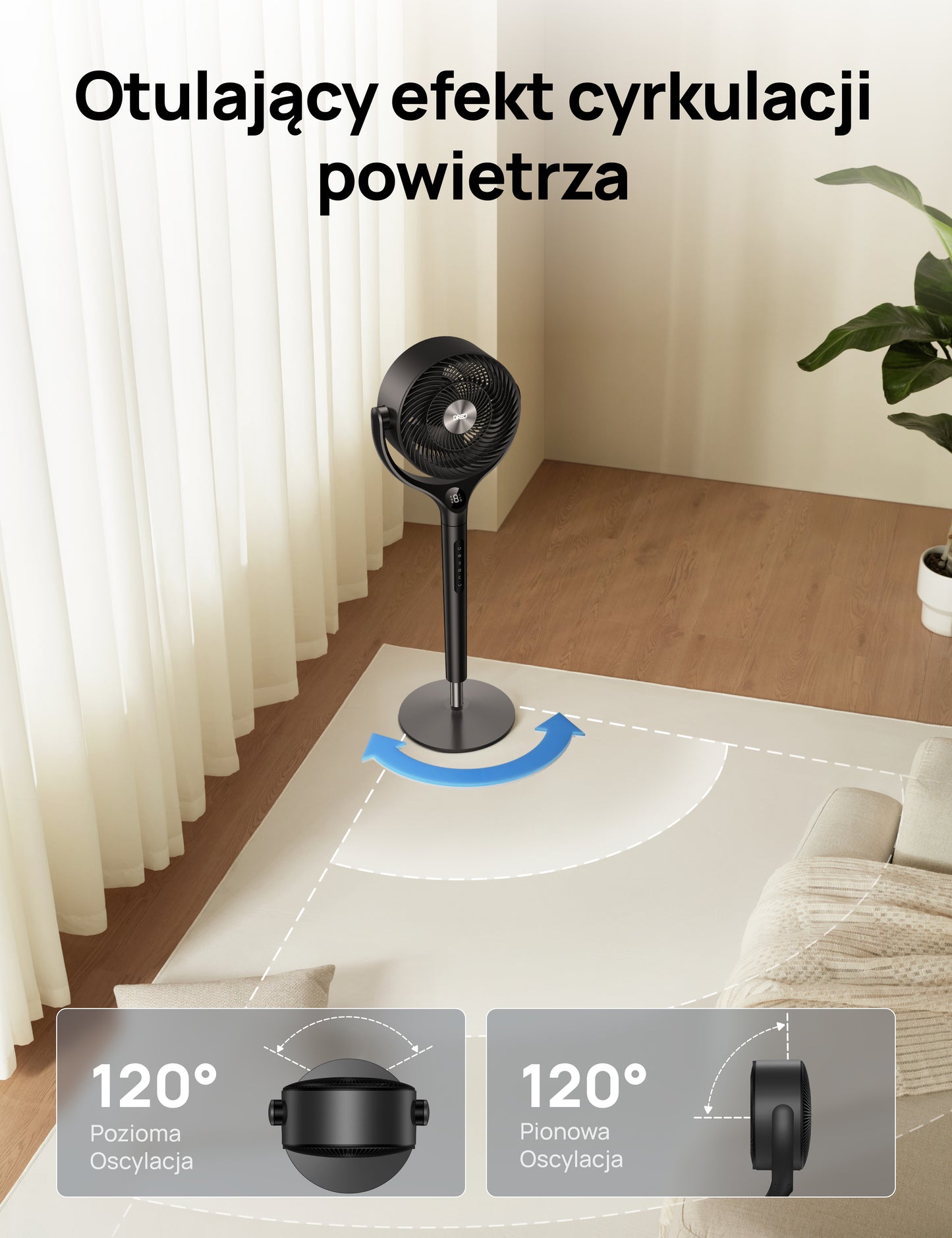 Wentylator Dreo TurboPol Fan 362 – potężny nawiew i pełna cyrkulacja powietrza