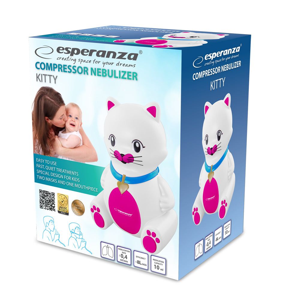 Inhalator kompresorowy Esperanza KITTY – nebulizator dla dzieci i dorosłych